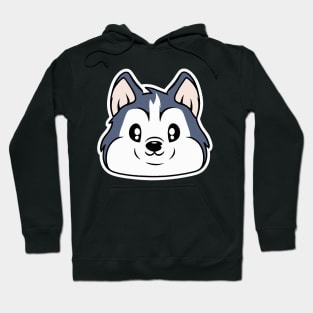 Little Husky Dog Lover Puppy Retro Hoodie